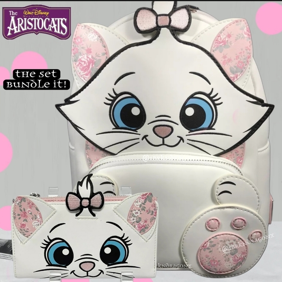 NWT The Aristocrats Super Cute Marie Cat Wallet ๐ Bundle with Backpack ๐๐ฉท๐ - Picture 4 of 14